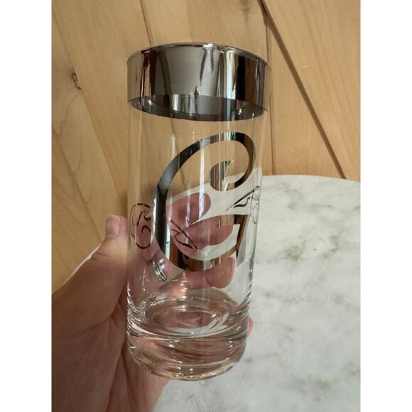 Vintage Dorothy Thorpe "G" Monogram Mid-Century Modern Tall Highballs Set of 6 - Picture 6 of 6